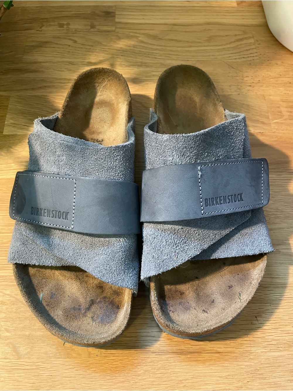 Birkenstock Kyoto Nubuck-Suede Leather Slide Sandals Size 39 WIDE (L8, M6)